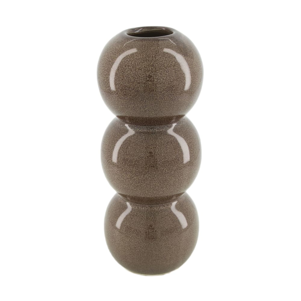 Bubbel vaas keramiek - Donkerbruin - 27,5cm hoog