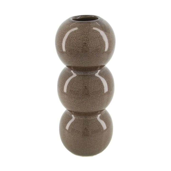 Bubbel vaas keramiek - Donkerbruin - 27,5cm hoog