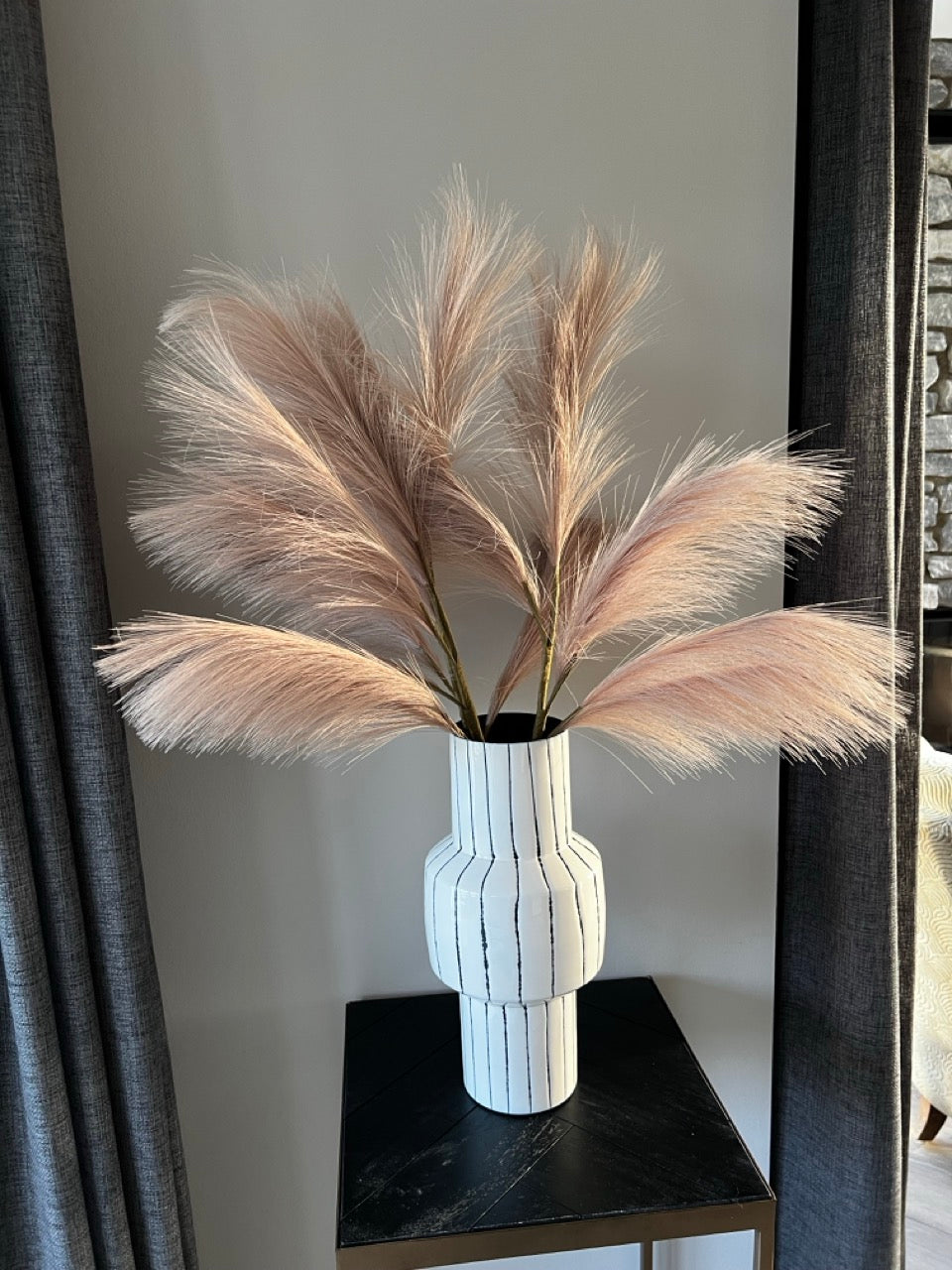 Künstliche Pampasfeder - Taupe - 48 cm hoch