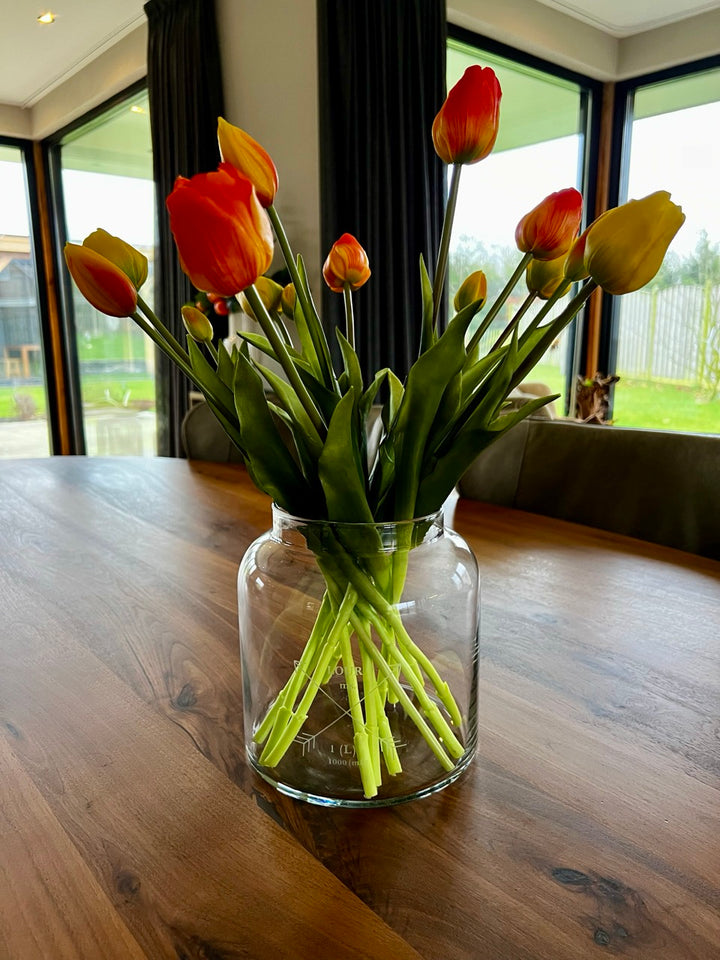 Strauß künstlicher Tulpen - Gelb/Orange-Mix - 47 cm hoch