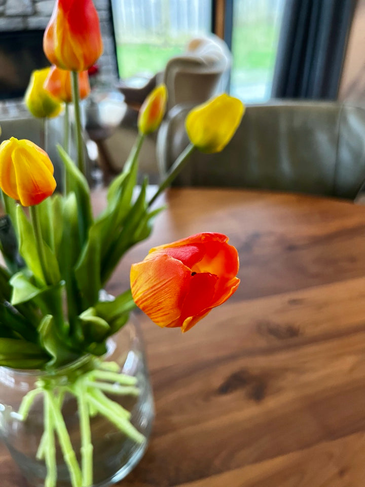 Strauß künstlicher Tulpen - Gelb/Orange-Mix - 47 cm hoch