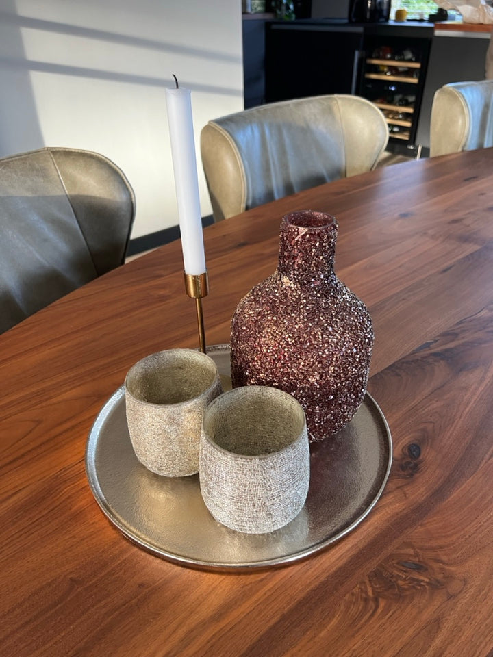 Decoratieschaal MAES metaal - Licht goud - 2 varianten