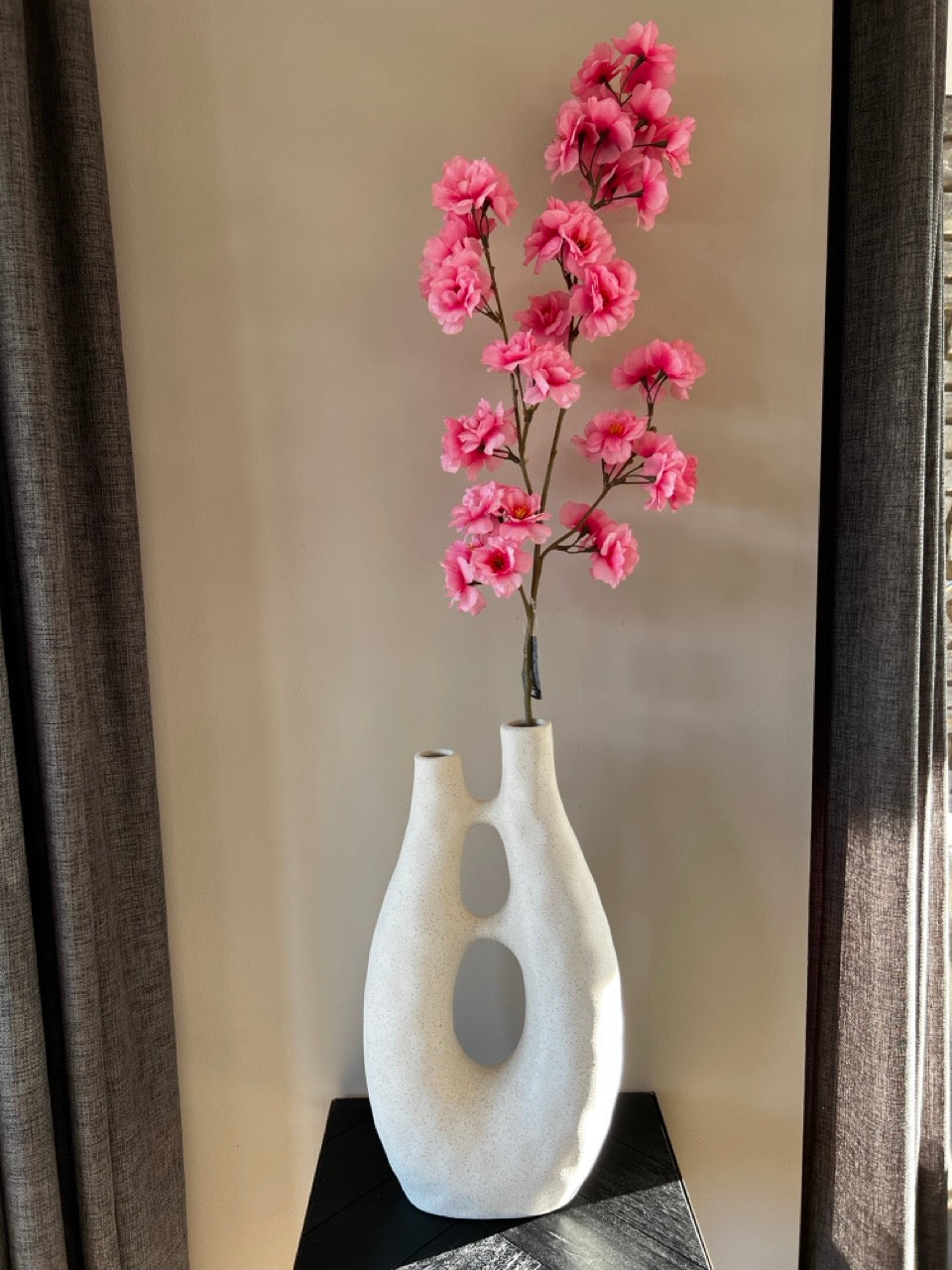 Großer Zweig der Japanischen Zierkirsche (Prunus Malaga) - 99 cm hoch - Rosa