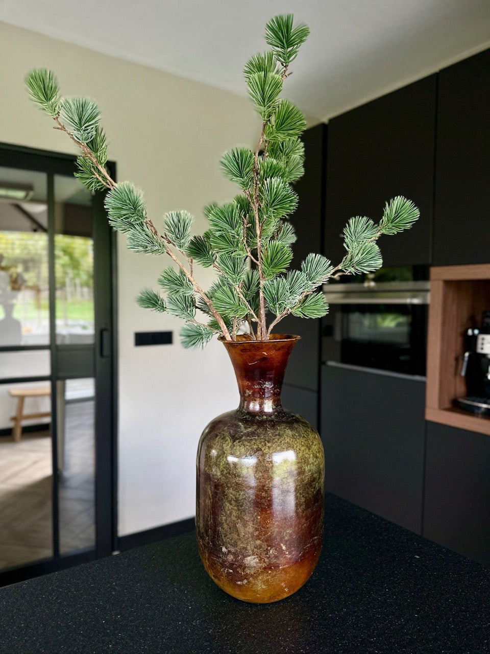 Eisiger Kiefernzweig - 3 Zweige - 78cm hoch