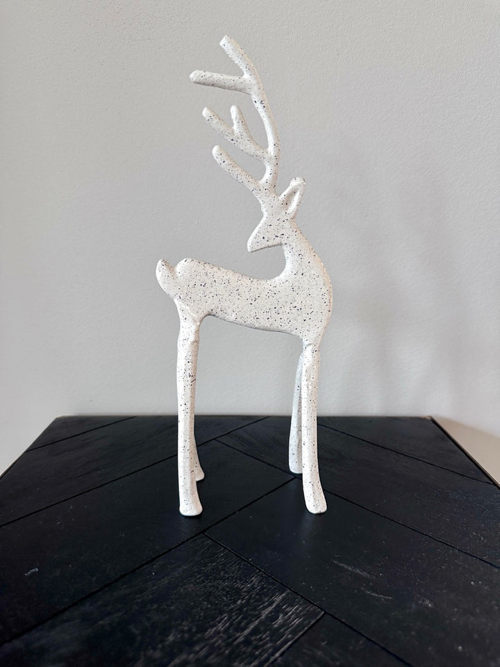 Ornament rendier DEER - Wit+grijs - 2 varianten