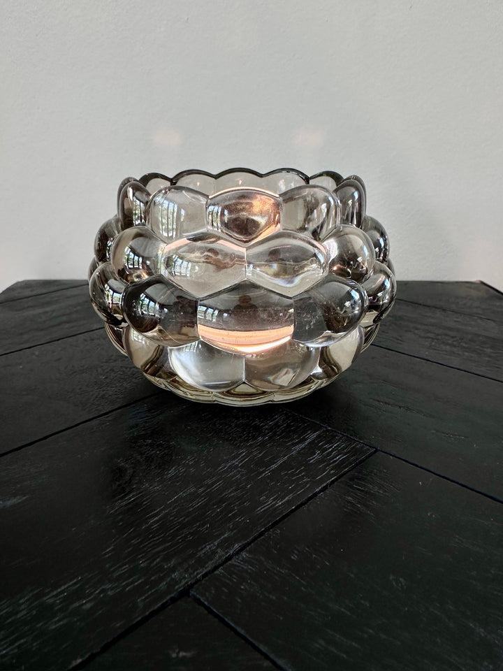 Teelicht HAVANA - Ø12,5x8,5 cm - Glas grau