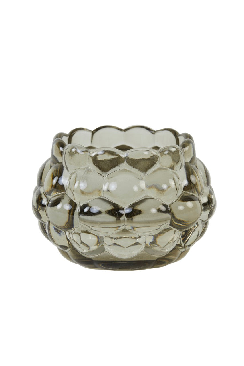 Teelicht HAVANA - Ø12,5x8,5 cm - Glas grau
