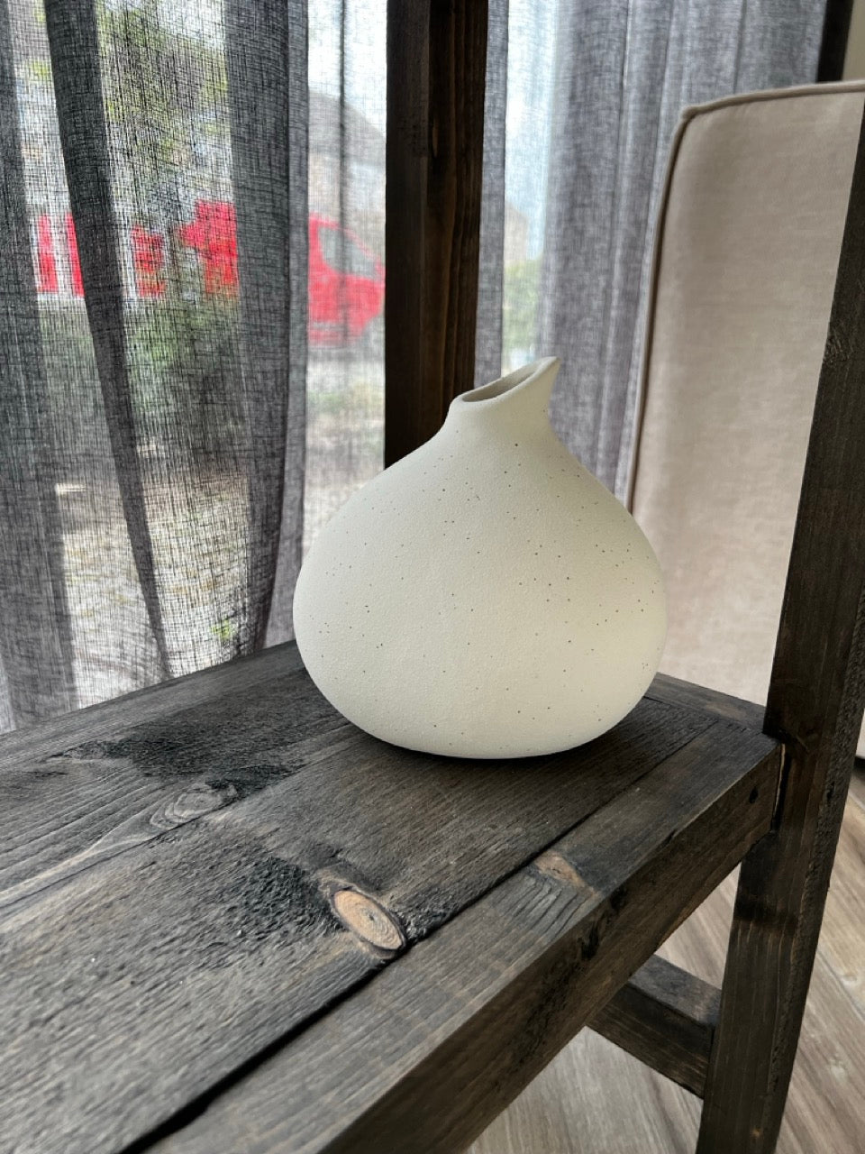 Vase ASSAGO aus Keramik – 2 Varianten – Creme