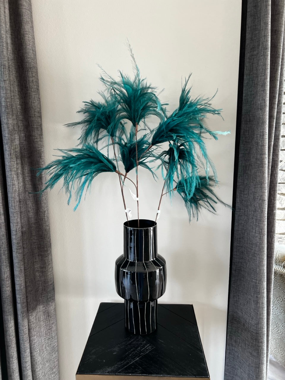 Federbusch - 78 cm - Blau