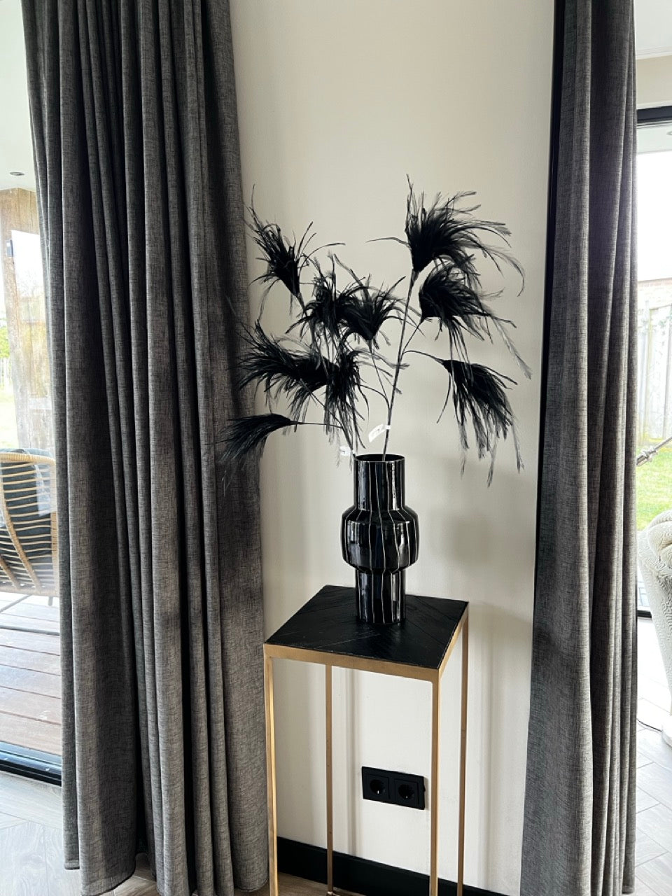 Federbusch XL - 95 cm - Schwarz