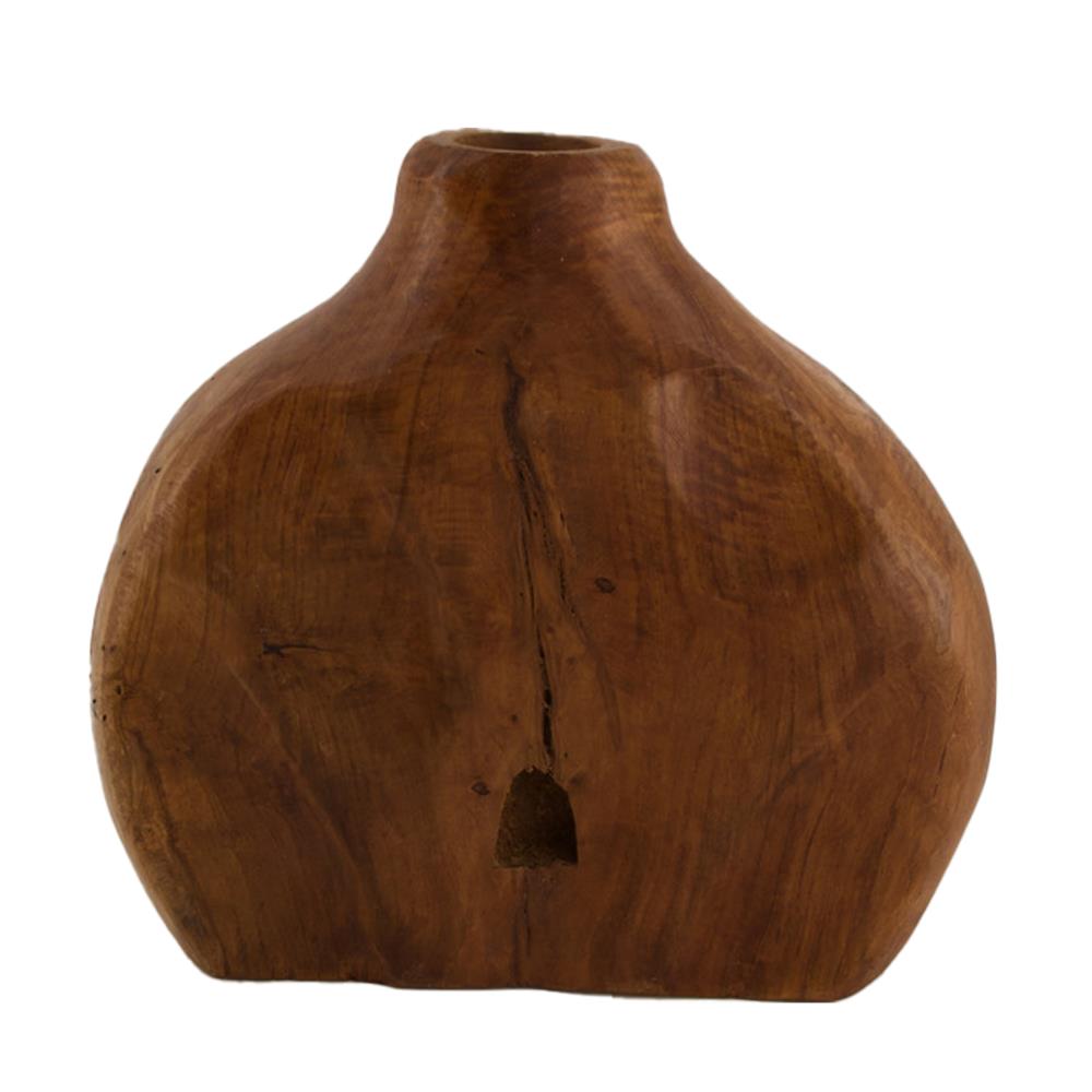 Vase aus Teakholz - Natürliches Teakholz - 24x9x22cm