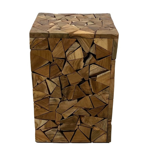 Beistelltisch Teakholzstücke - ↑42 cm / →32 cm - Natur