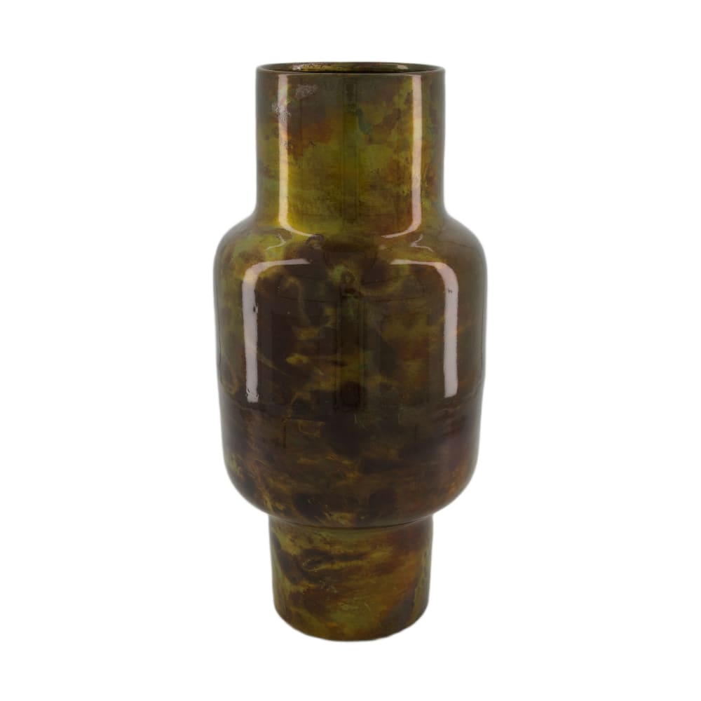 Moderne Vase „Antique Green“ – 38 cm hoch – Bronze/Grünes Metall