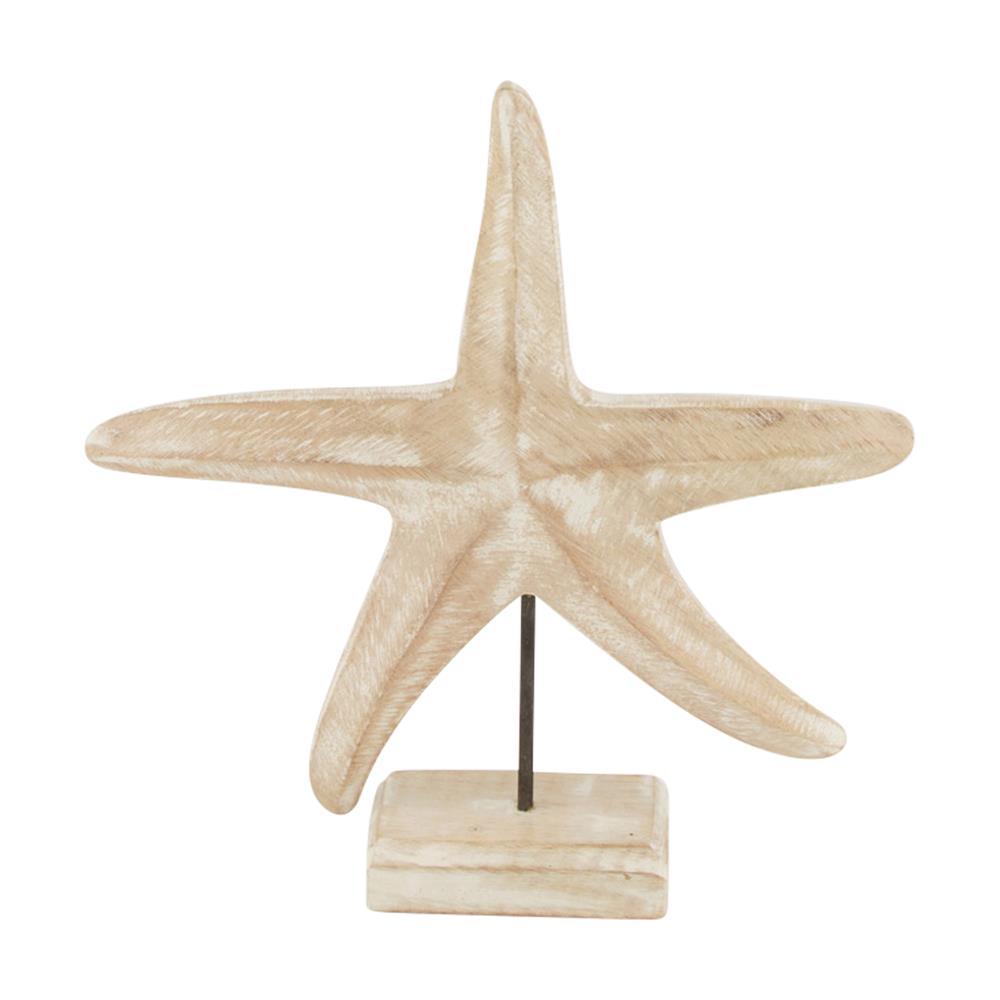 Seestern-Ornament - 28 cm hoch - creme