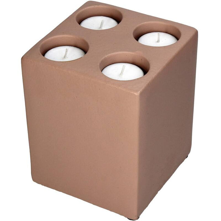 Teelichthalter aus Beton - 12x15 cm - Rosa