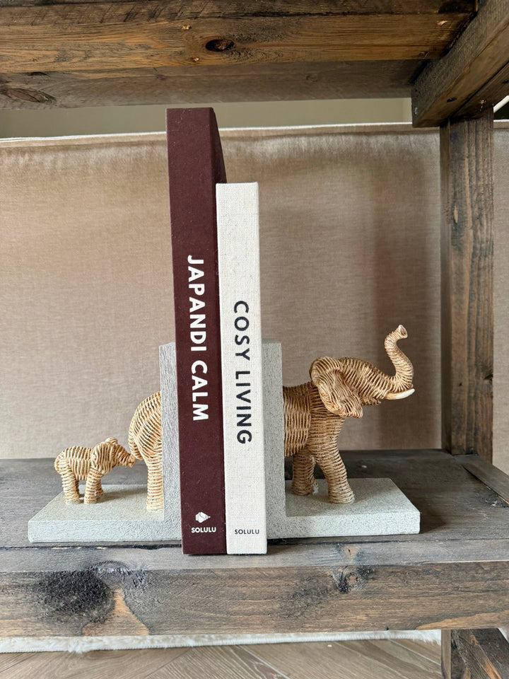 Boekensteun Olifant Naturel - 25,5x8,8x15,5 cm
