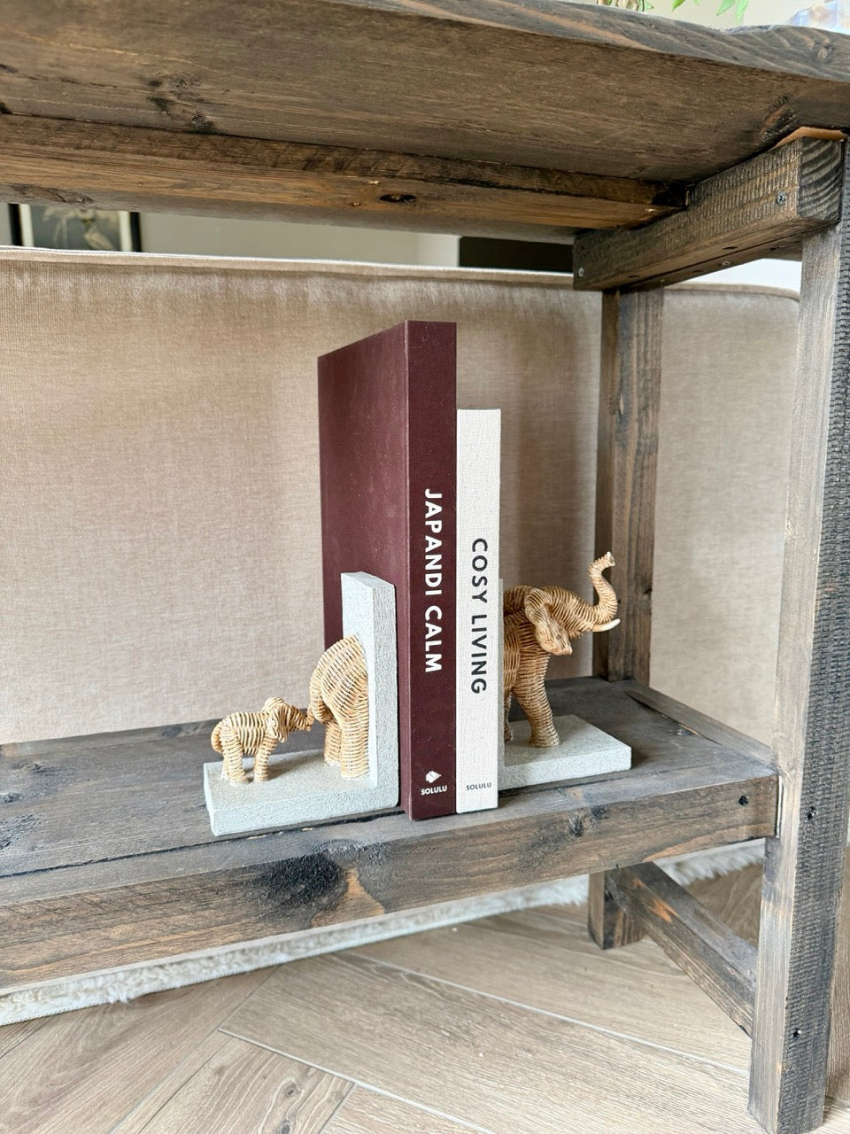 Boekensteun Olifant Naturel - 25,5x8,8x15,5 cm