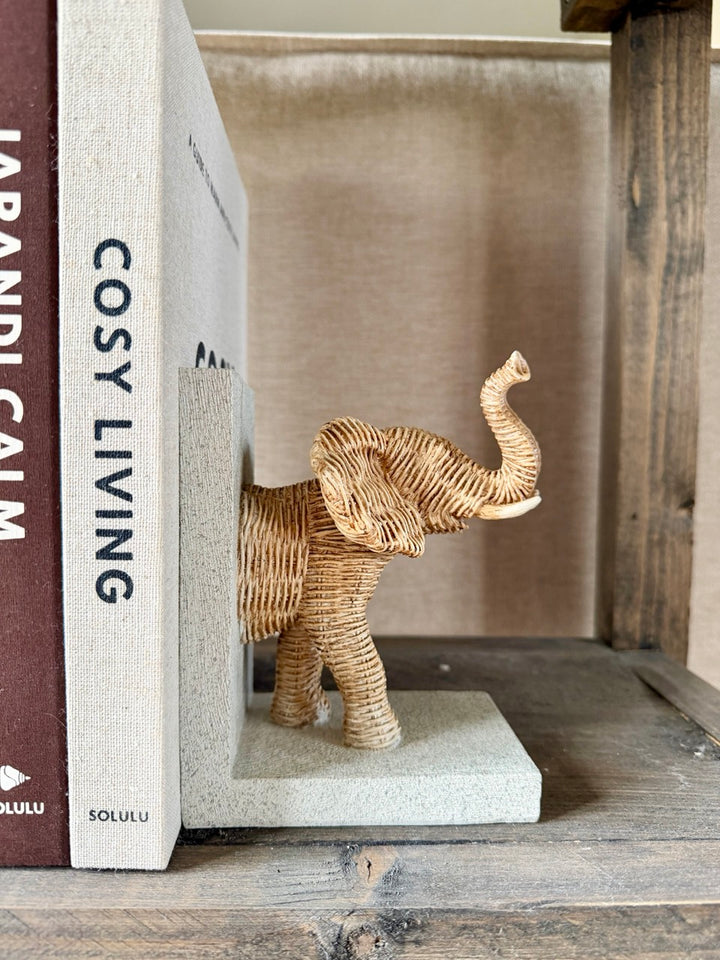 Boekensteun Olifant Naturel - 25,5x8,8x15,5 cm