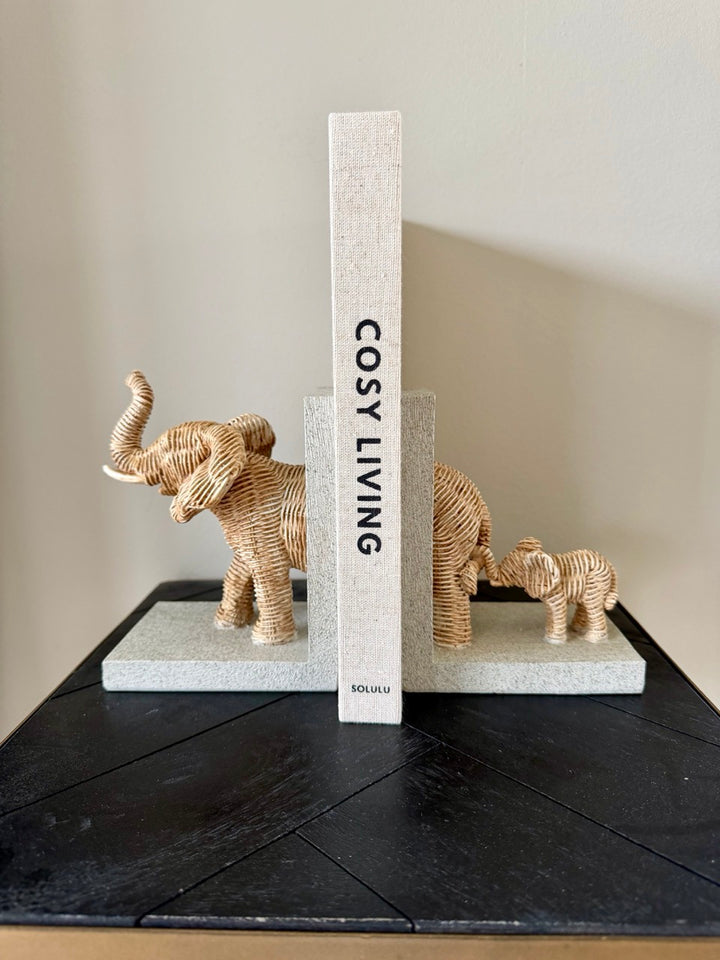 Boekensteun Olifant Naturel - 25,5x8,8x15,5 cm