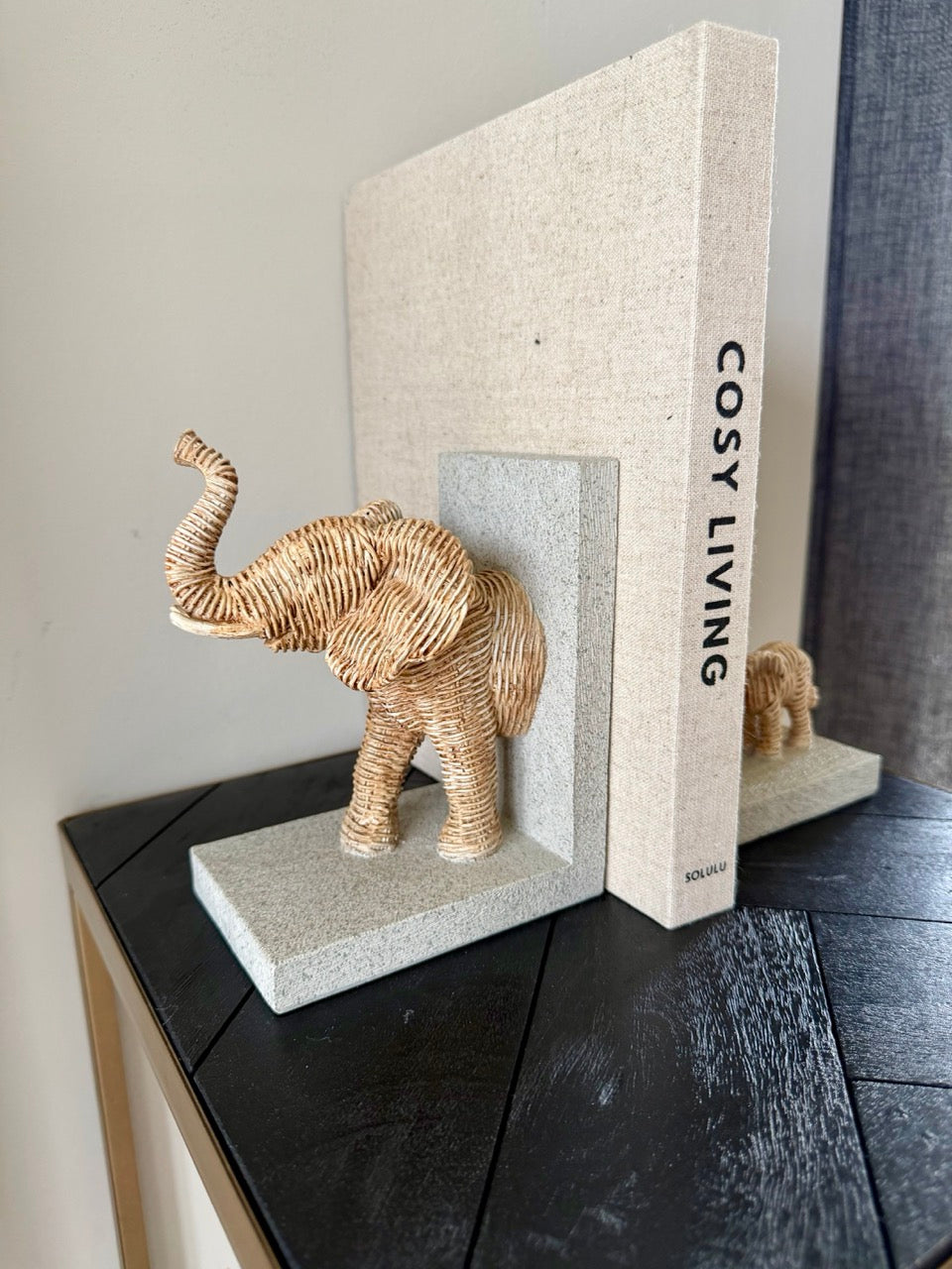 Boekensteun Olifant Naturel - 25,5x8,8x15,5 cm