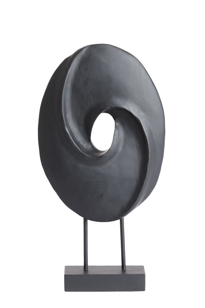 Dekoration auf Ständer ZORATI - 24x9x46,5cm - Holz schwarz
