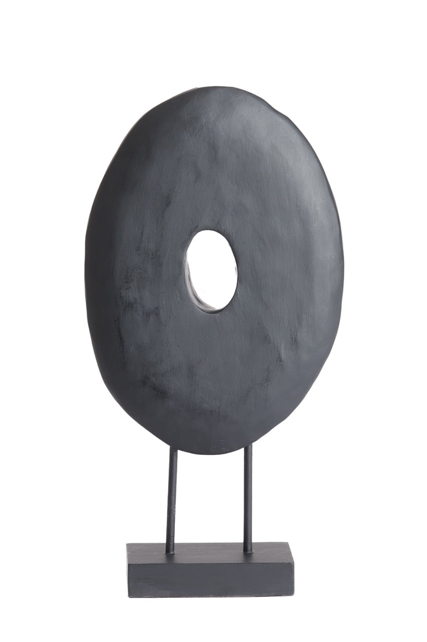 Dekoration auf Ständer ZORATI - 24x9x46,5cm - Holz schwarz