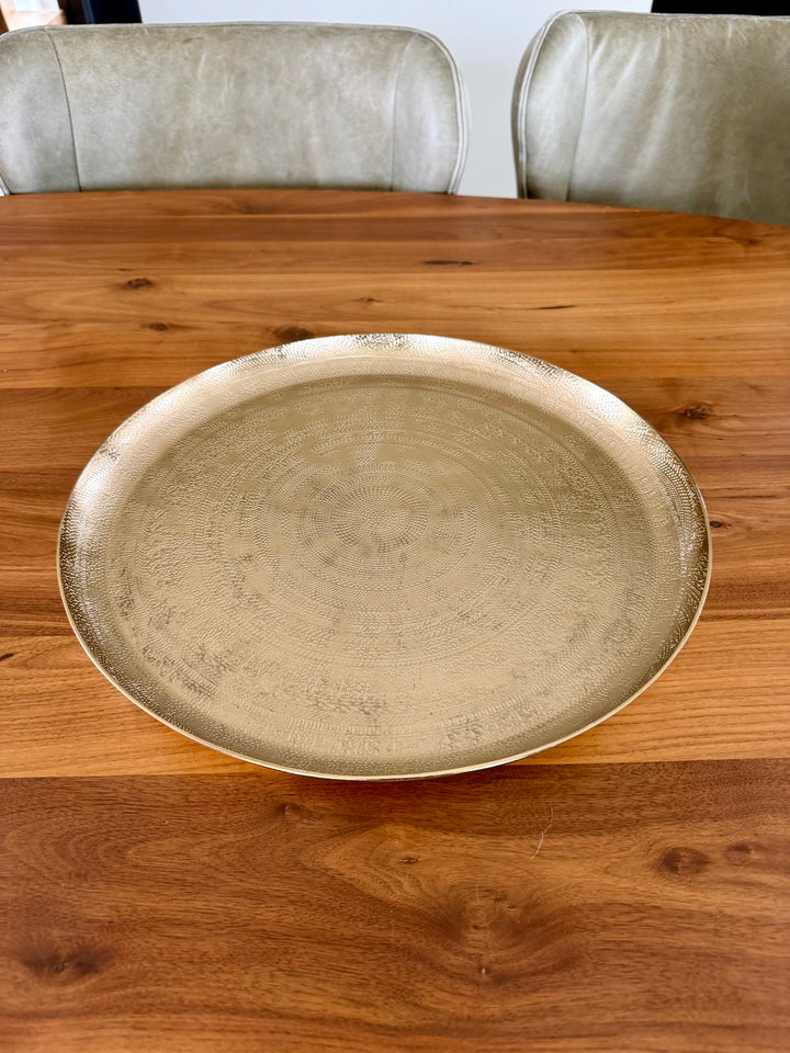 Luxe gouden schaal met structuurafwerking Ø40 cm