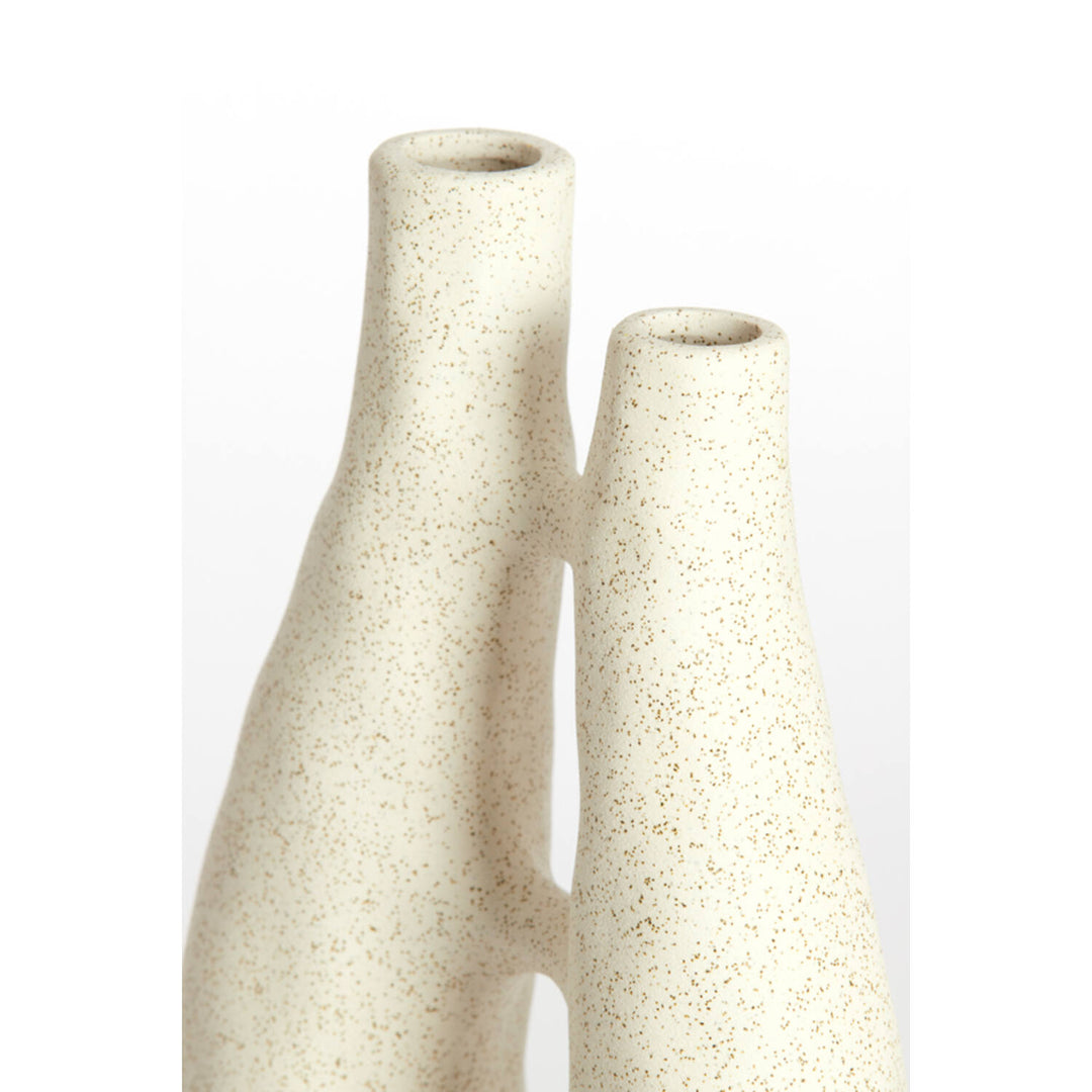 Doppelvase matt creme - 22x11x41cm
