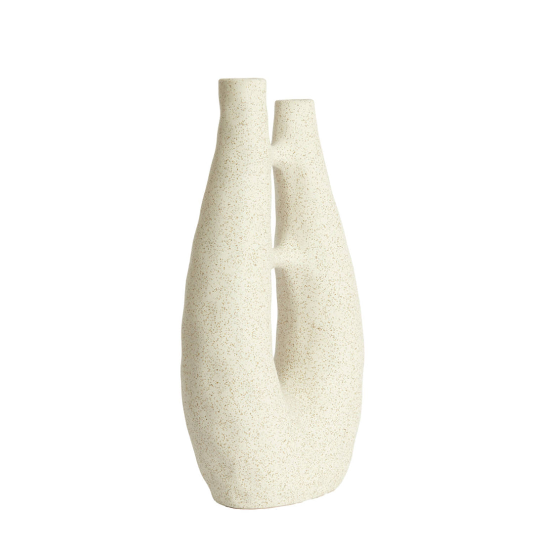 Doppelvase matt creme - 22x11x41cm