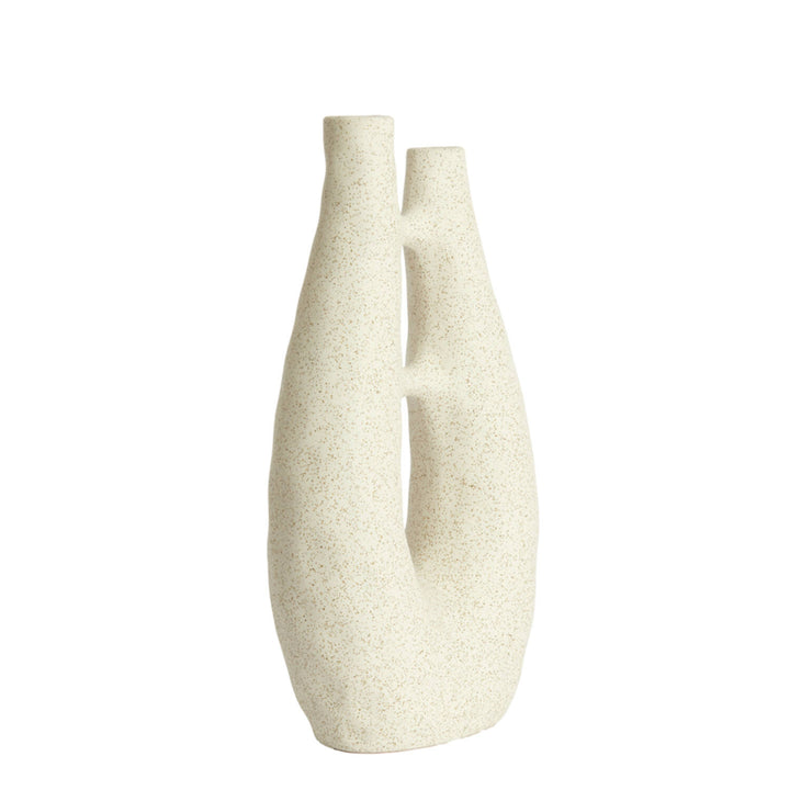 Doppelvase matt creme - 22x11x41cm