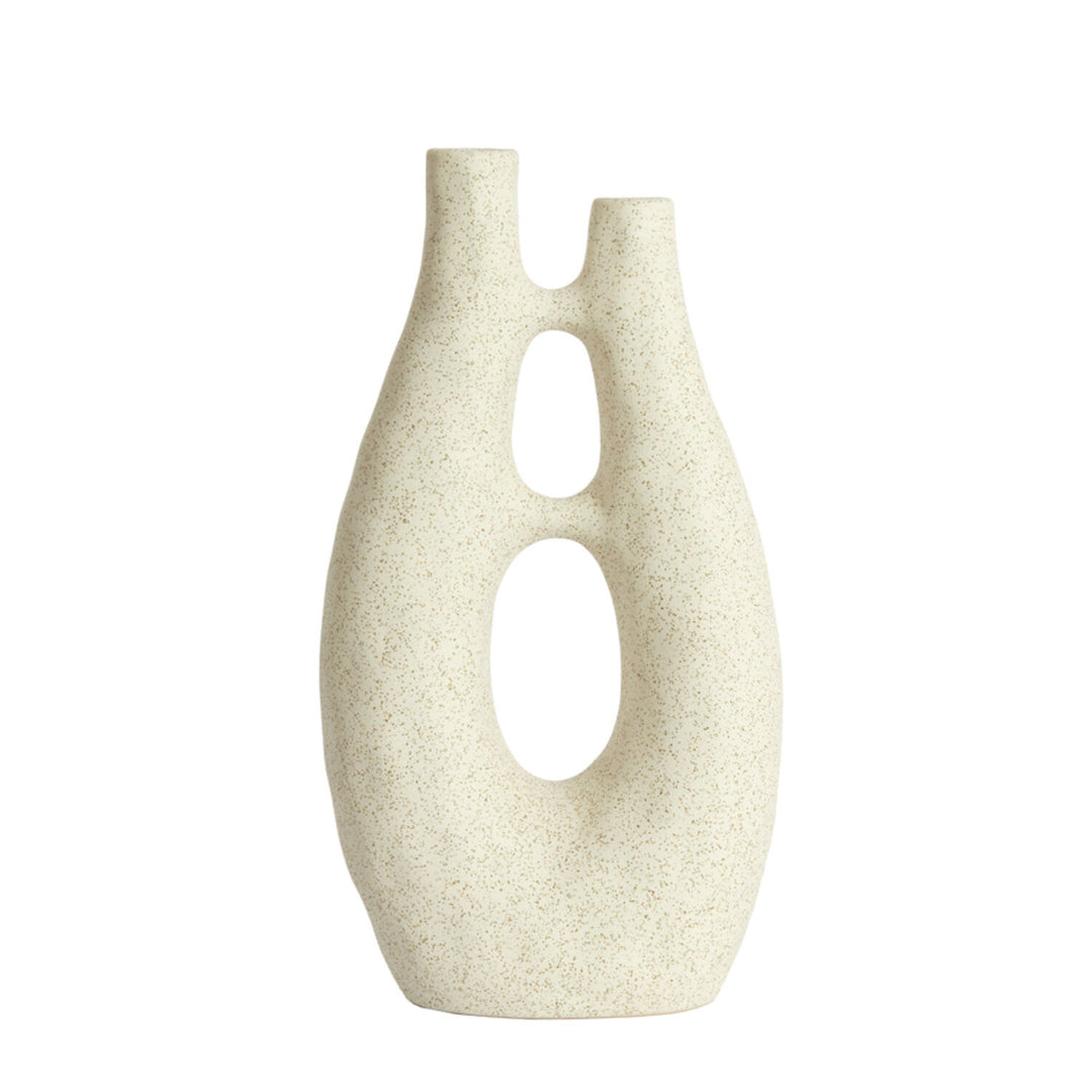 Doppelvase matt creme - 22x11x41cm