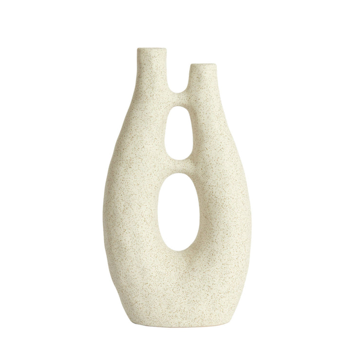 Doppelvase matt creme - 22x11x41cm