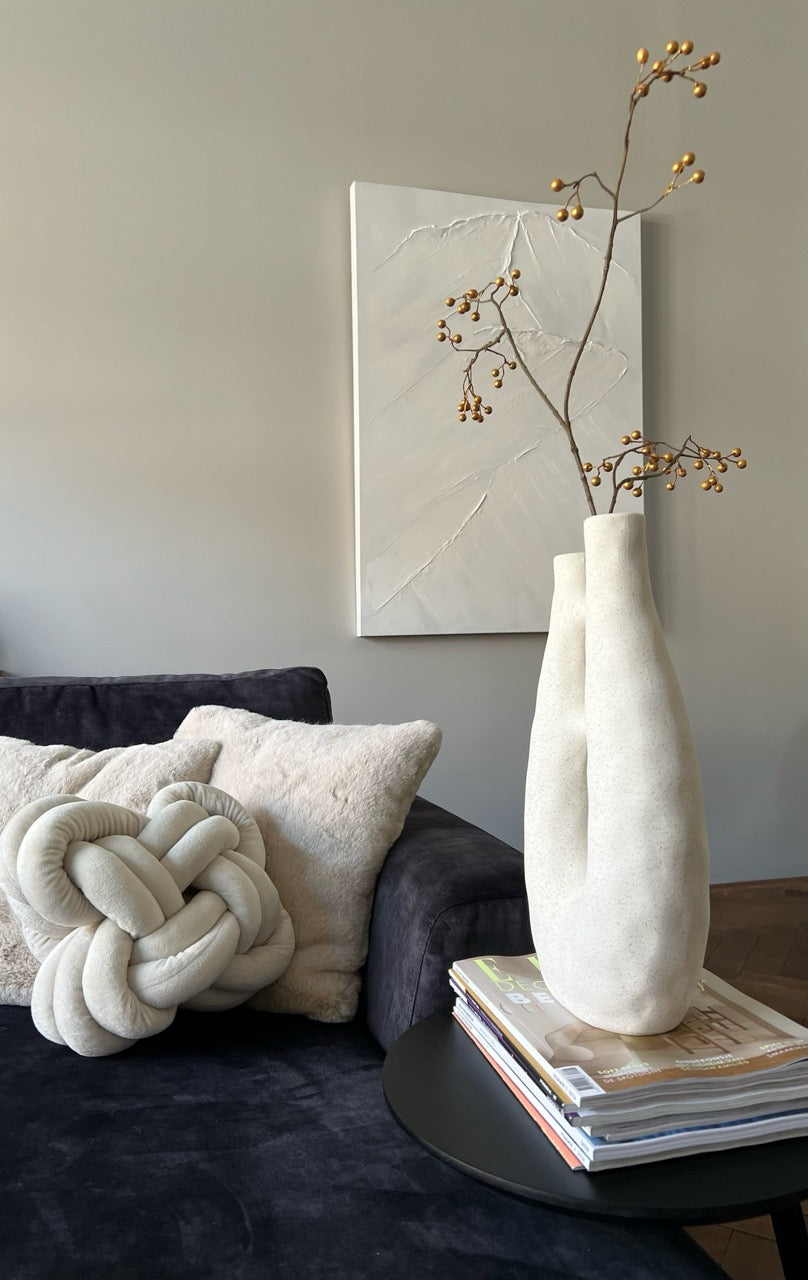 Doppelvase matt creme - 22x11x41cm