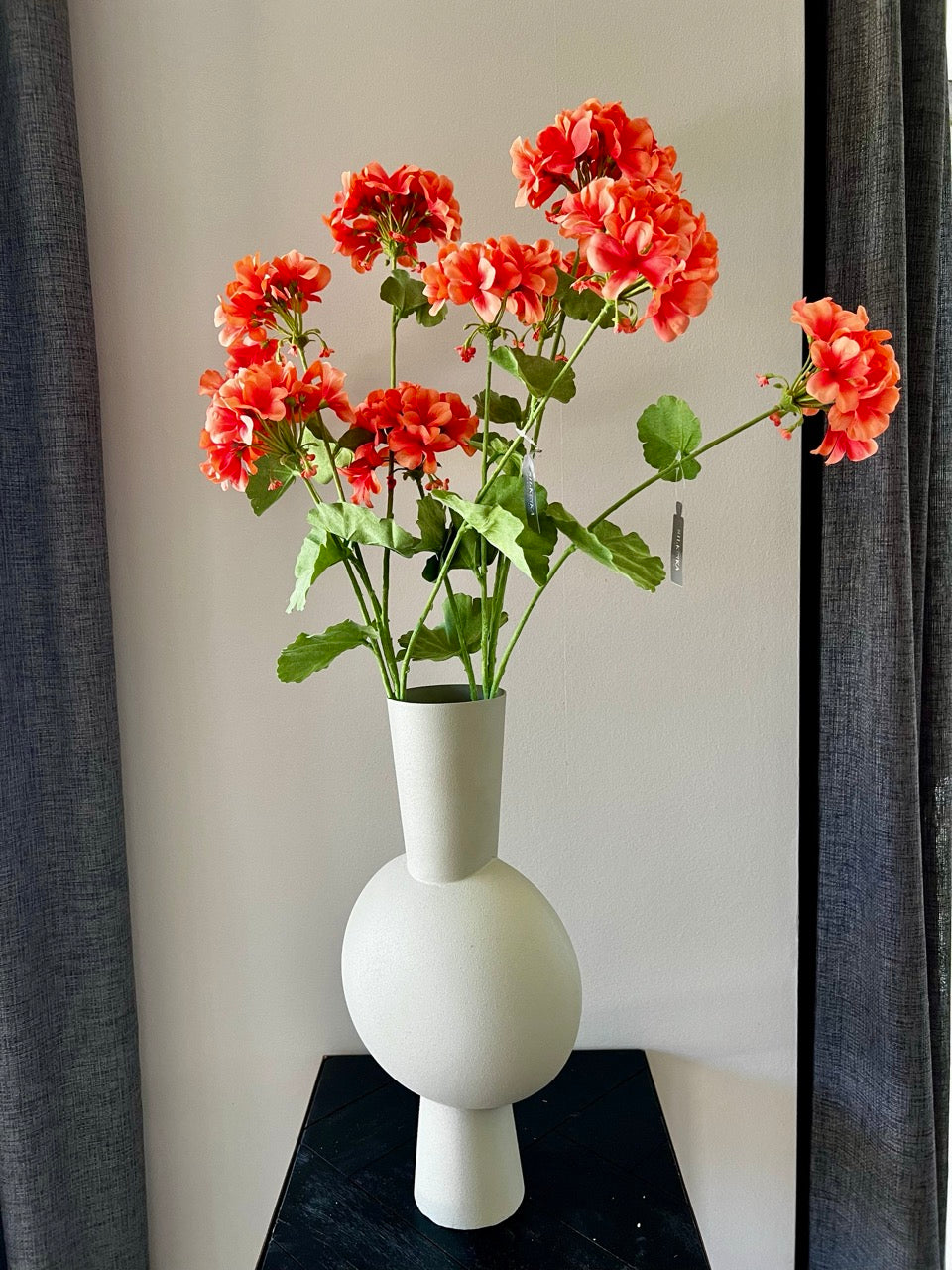 Geranienzweig - 94 cm hoch - Orange - Silk-ka