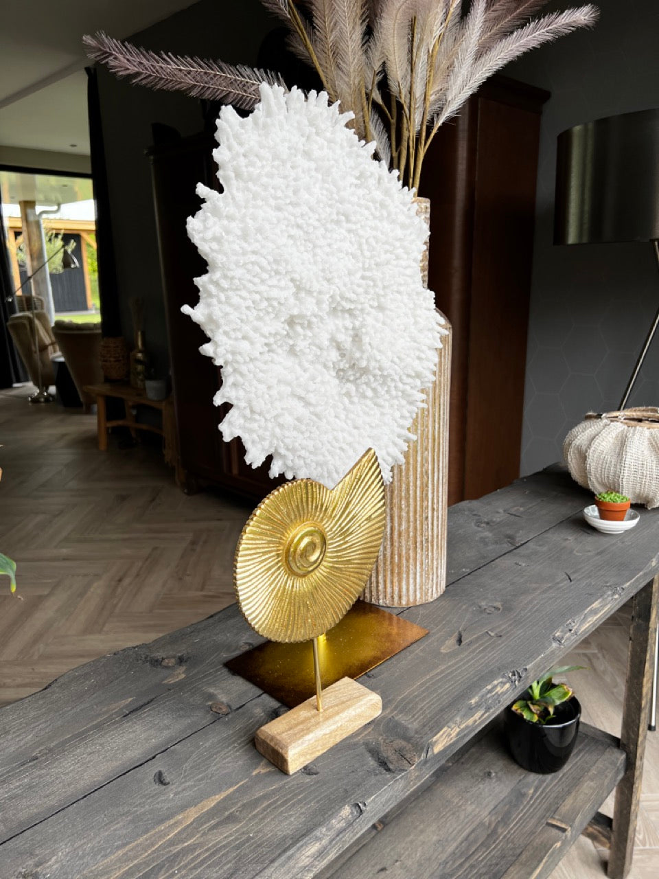 Goldenes Muschelornament - 27 cm hoch