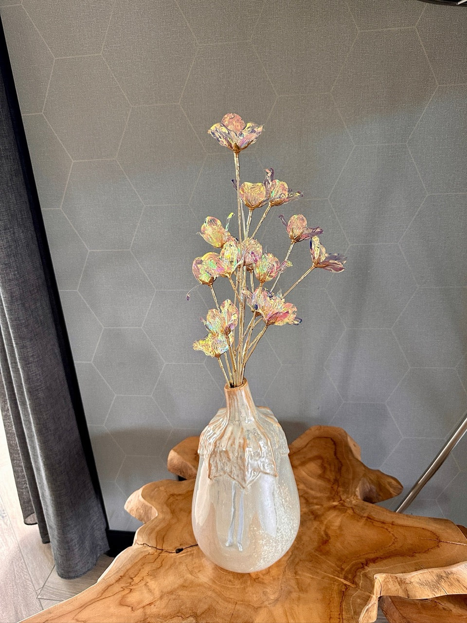 Iriserende bloemen - 2 takken - 60cm hoog