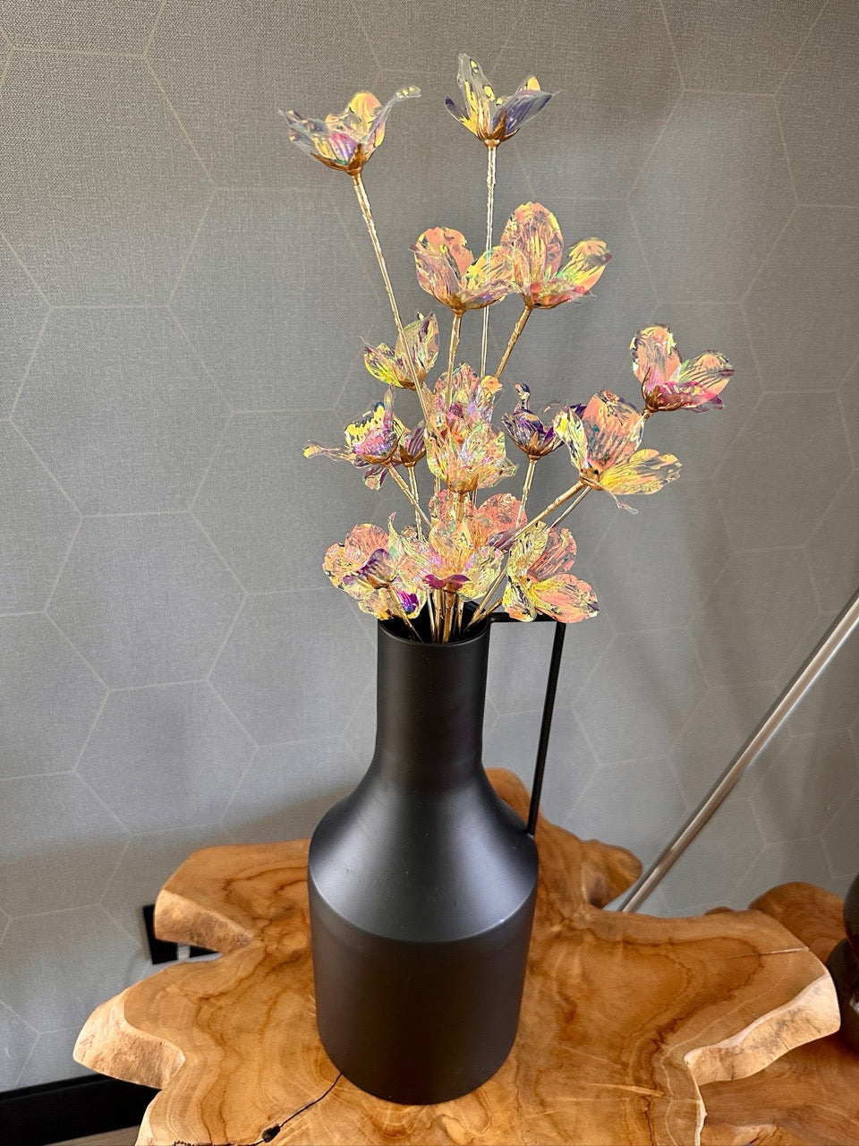 Iriserende bloemen - 2 takken - 60cm hoog
