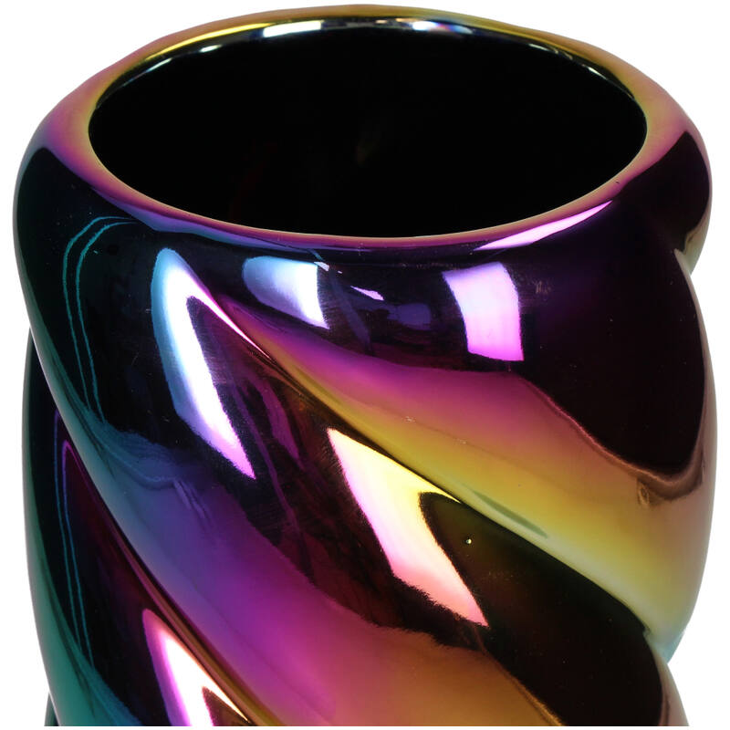 Schillernde Vase Twisted - Ø12,5x30,5cm