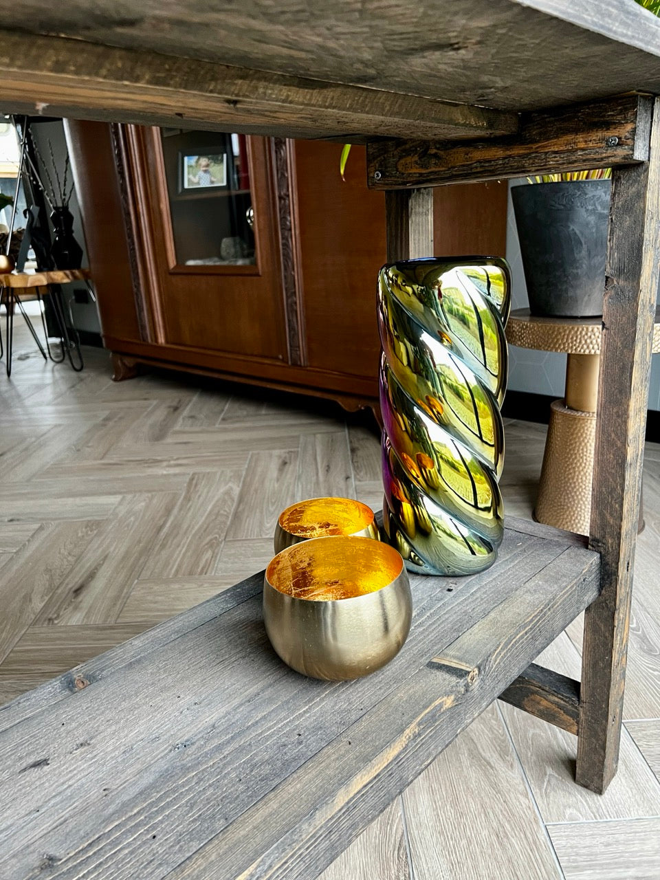 Schillernde Vase Twisted - Ø12,5x30,5cm