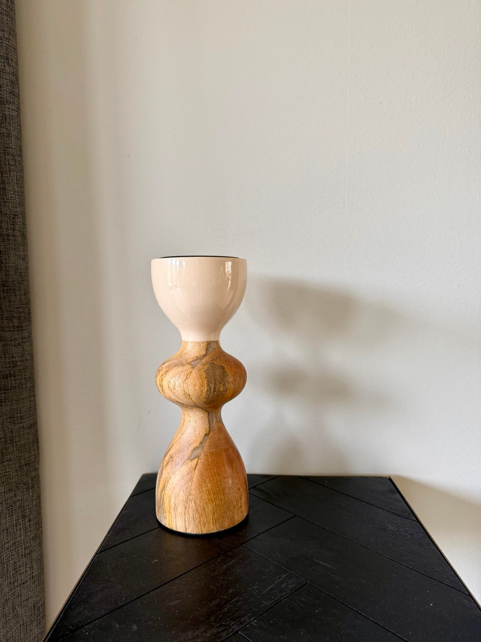 Kandelaar Massief Hout – Beige & Bruin – 2 Maten