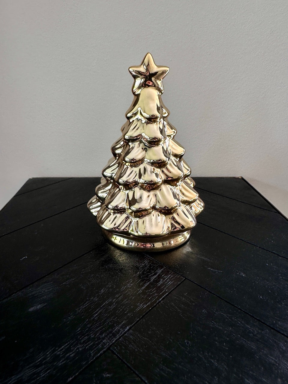 Kerstboom Goud - 12x17 cm - keramiek