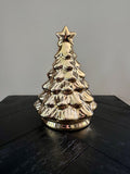 Weihnachtsbaum Gold - 12x17 cm - Keramik