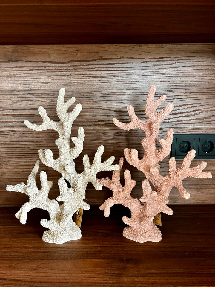 Korallenornament - 41 cm hoch - Rosa/Sand