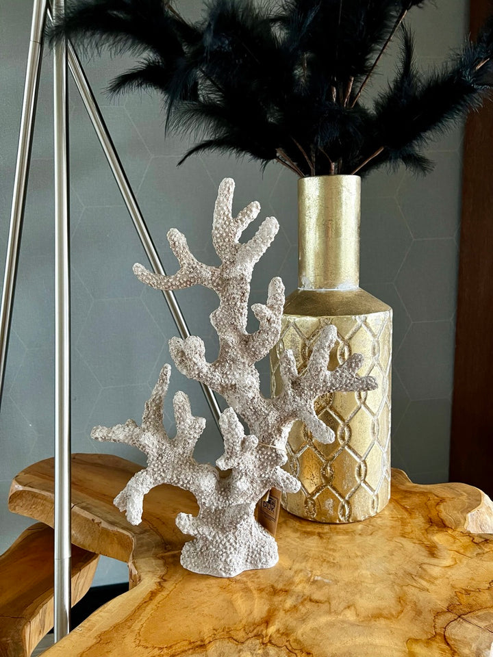 Korallenornament - 41 cm hoch - Rosa/Sand