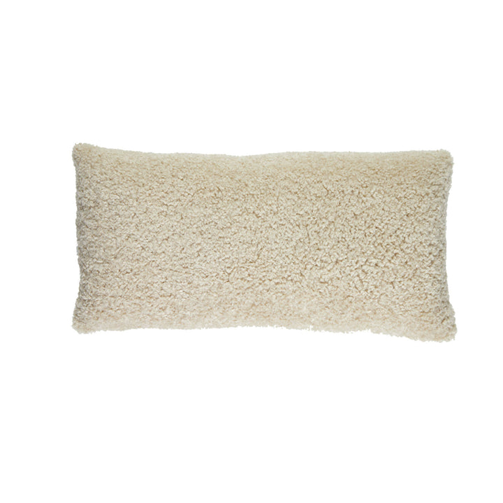 Beige fluffy sierkussen Lina Soft Beige 60x30 cm