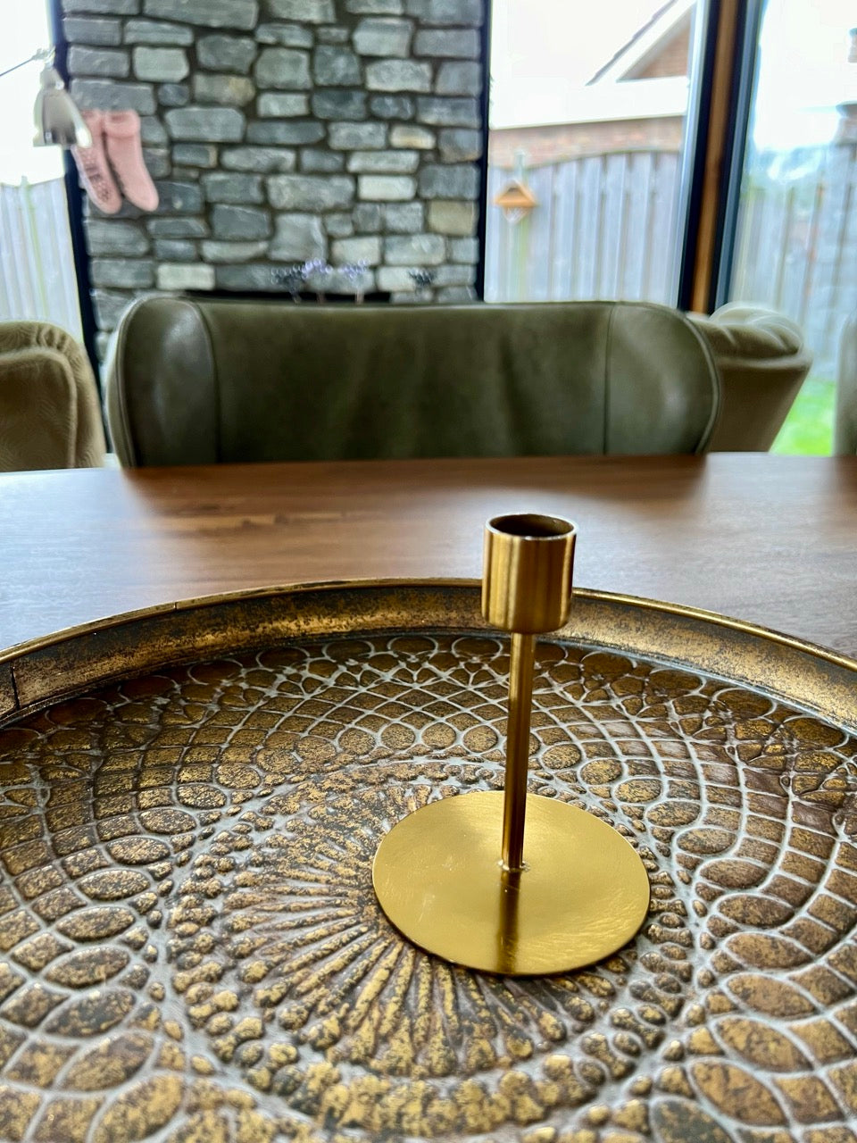Metalen kaarshouder - Goud - 2 afmetingen