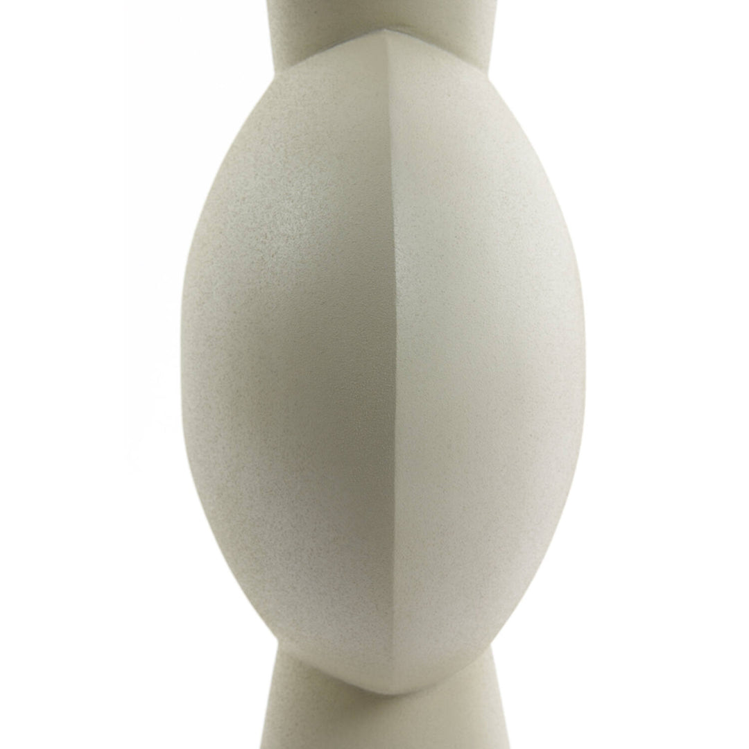 Moderne Metallvase - 40 cm hoch - beige/hellgrau
