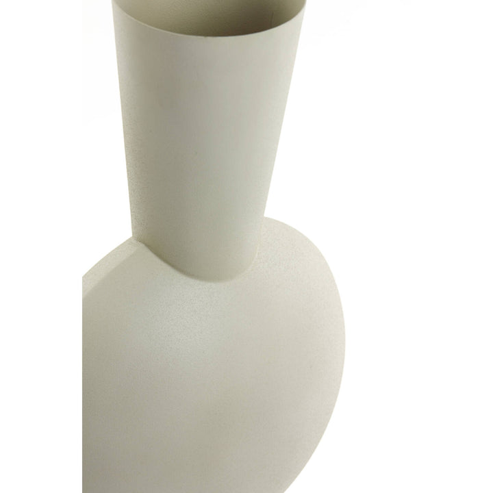 Moderne Metallvase - 40 cm hoch - beige/hellgrau