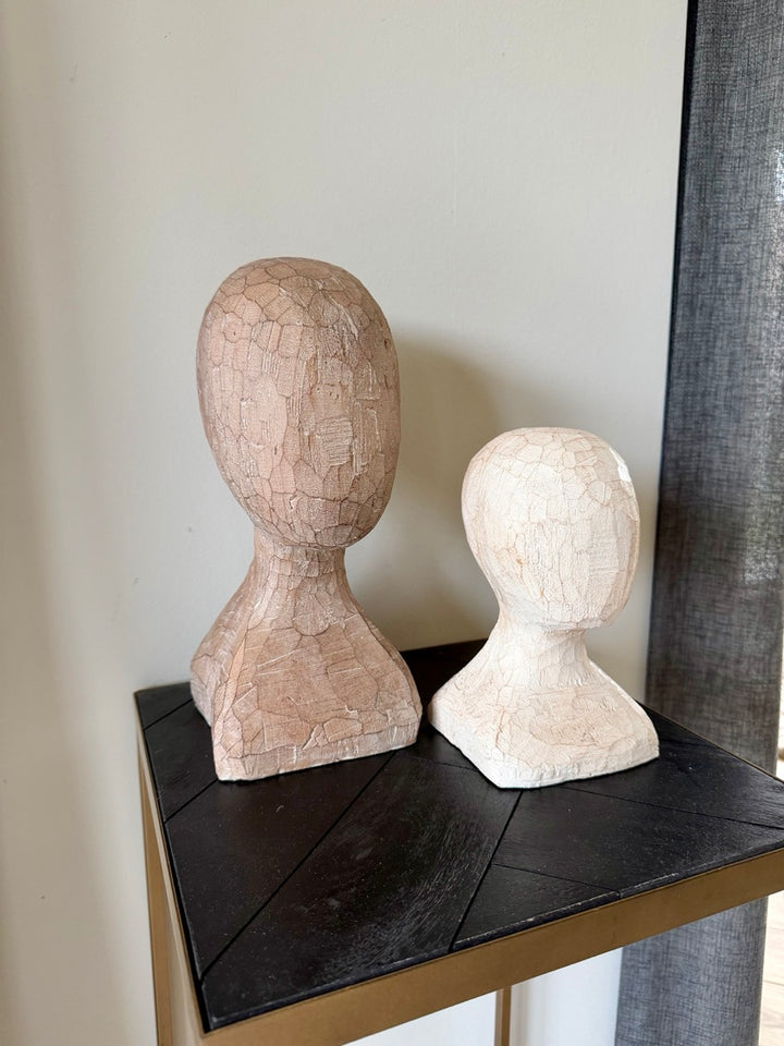 Ornament Hoofd Sculptuur – Crème & Bruin – 2 varianten