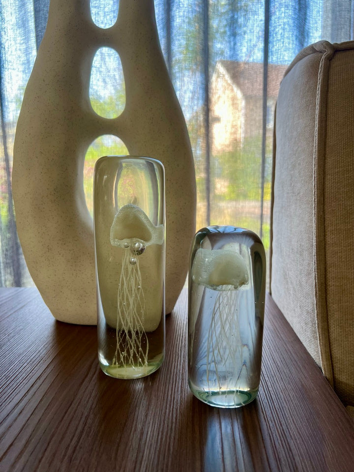 Ornament JELLYFISH - Glas crème - 2 varianten